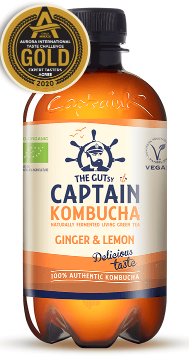 Kombucha Élőflórás ital, gyömbér-citromos BIO 400ml