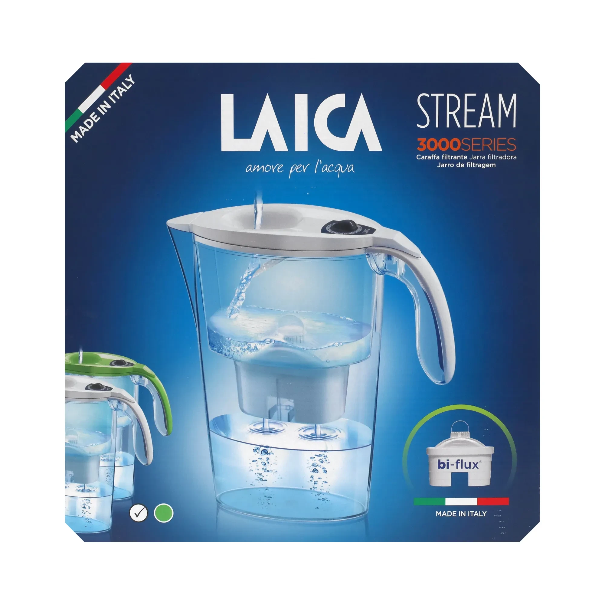 LAICA Stream Line fehér vízszűrő kancsó mechanikus kijelzővel 2,3L