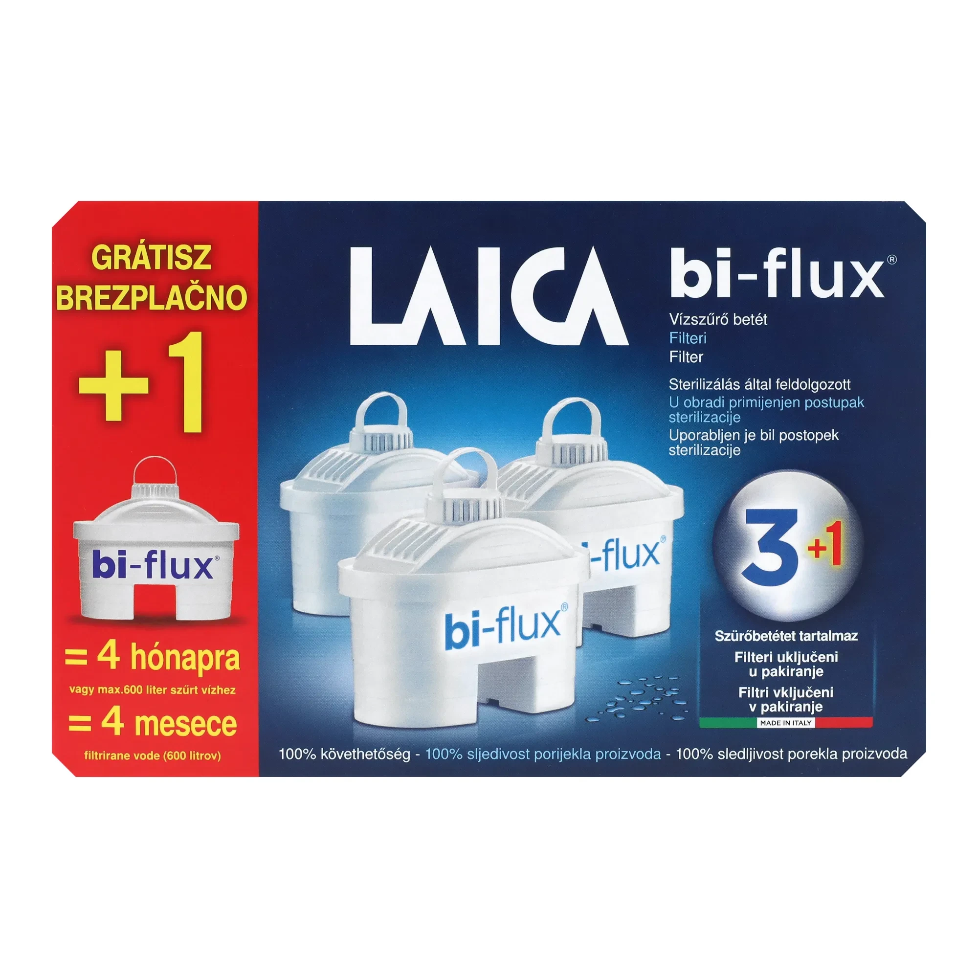Laica Bi-Flux vízszűrő betét 4db (F4S)