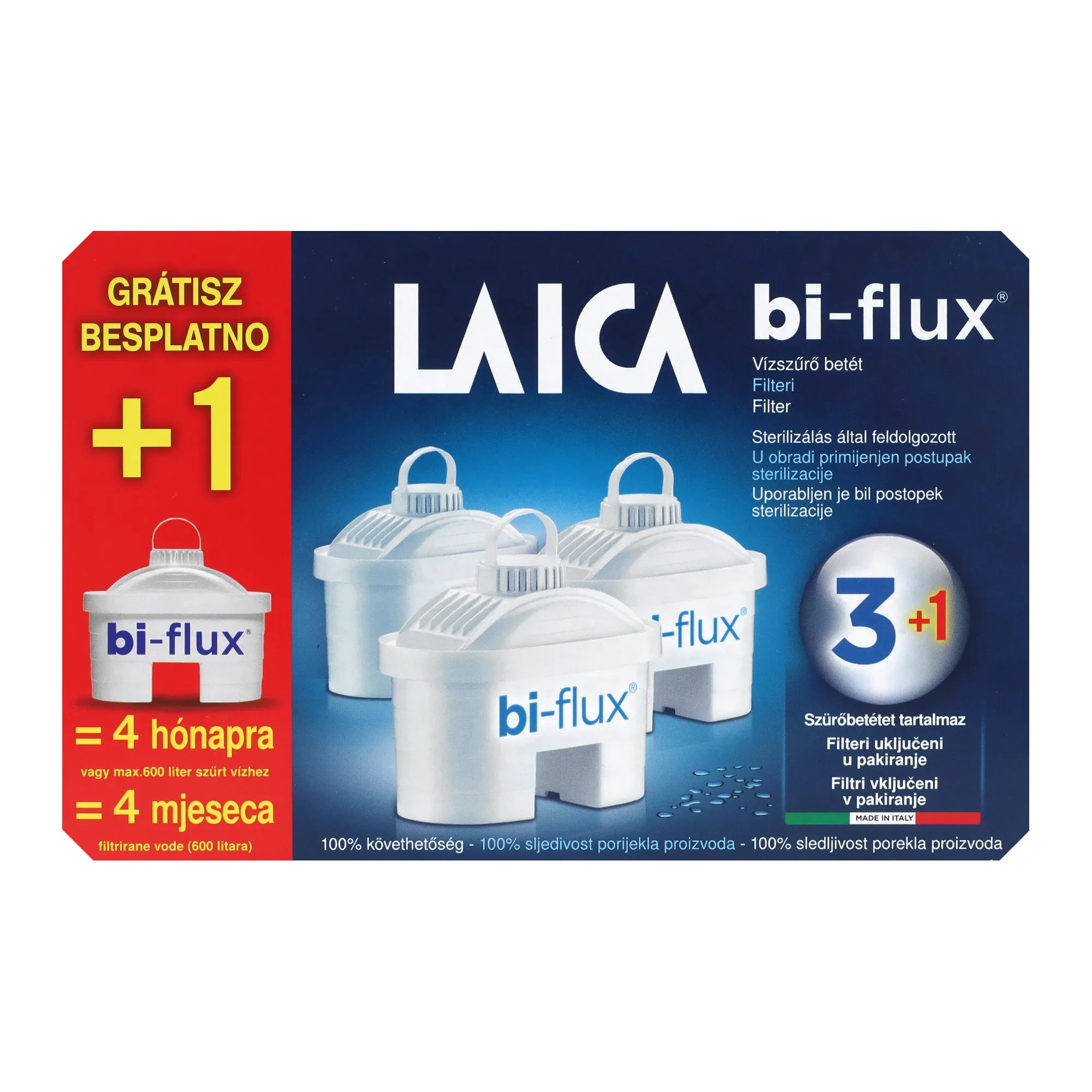 Laica Bi-Flux vízszűrő betét 4db (F4S)