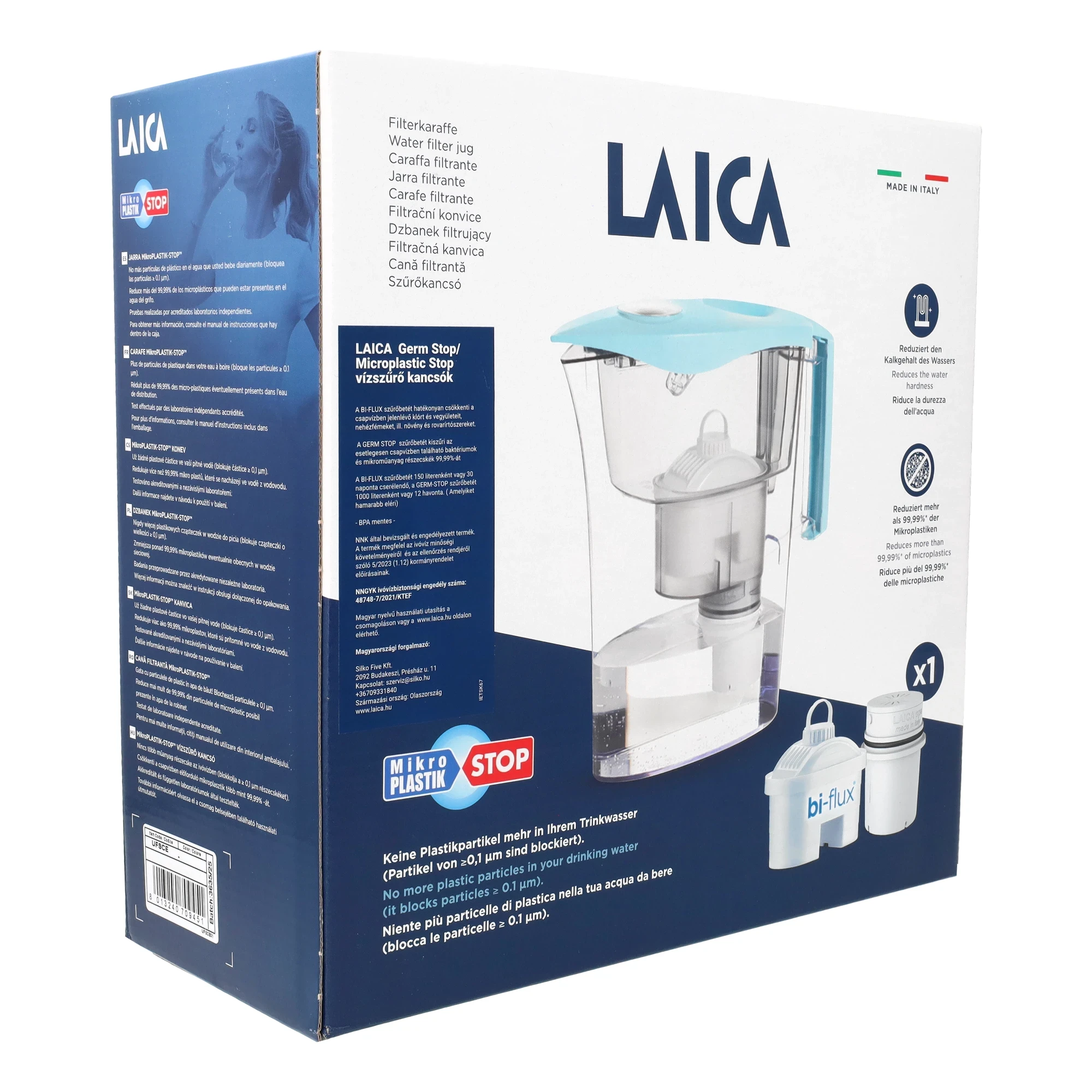 LAICA mikroplasztik- Stop vízszűrő kancsó mechanikus kijelzővel 1 db bi-flux