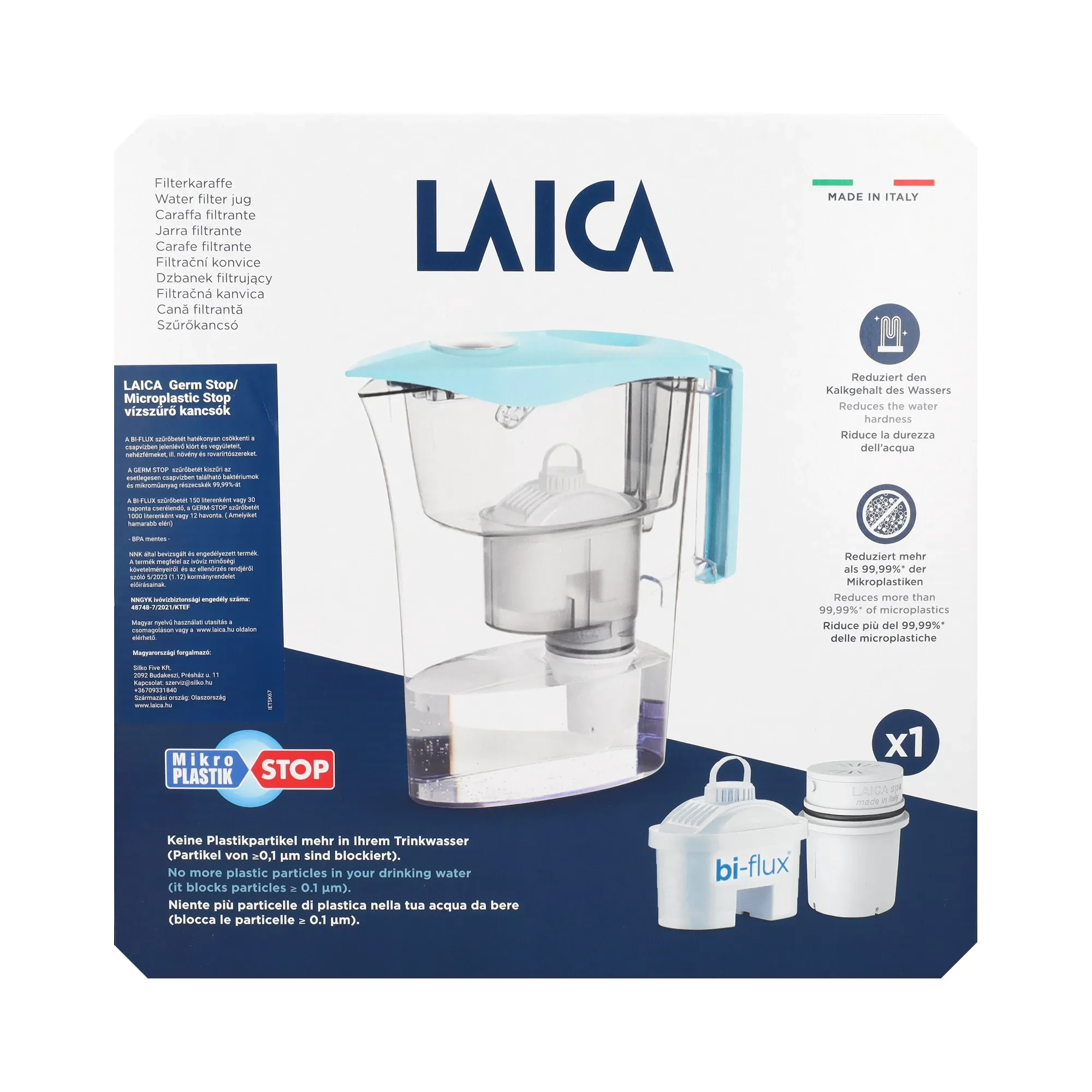LAICA mikroplasztik- Stop vízszűrő kancsó mechanikus kijelzővel 1 db bi-flux