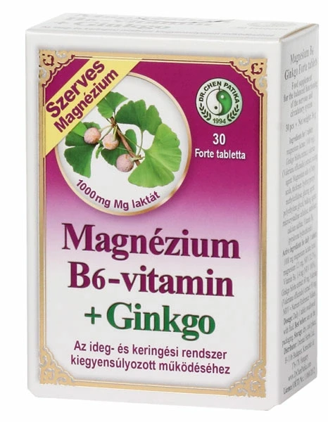 Magnézium B6-vitamin + Ginkgo Forte tabletta 30 db
