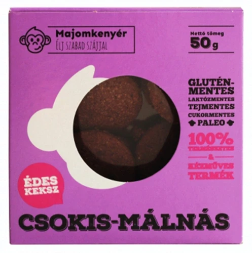 Majomkenyér csokis-málnás paleokeksz 50 g