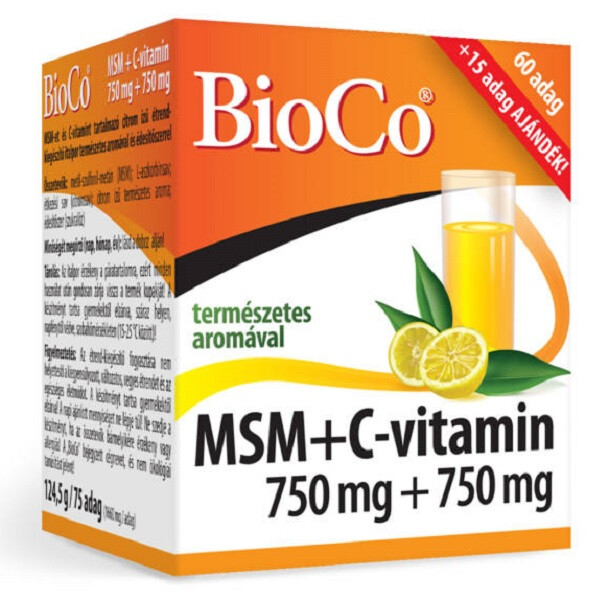 BioCo MSM+C-vitamin 750 mg + 750 mg italpor 75db