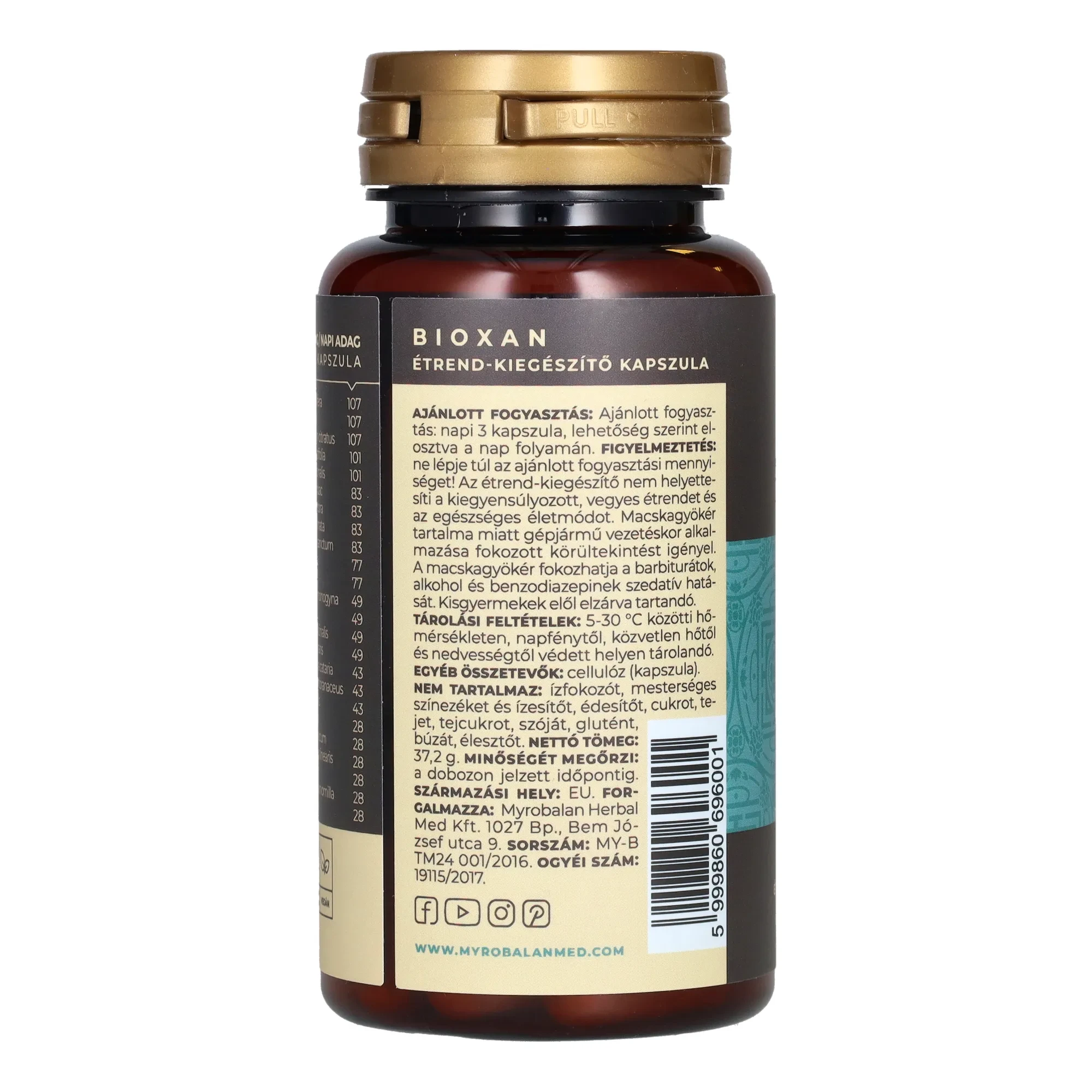 Myrobalan BioXan természetes nyugtató gyógynövény-komplex 60db