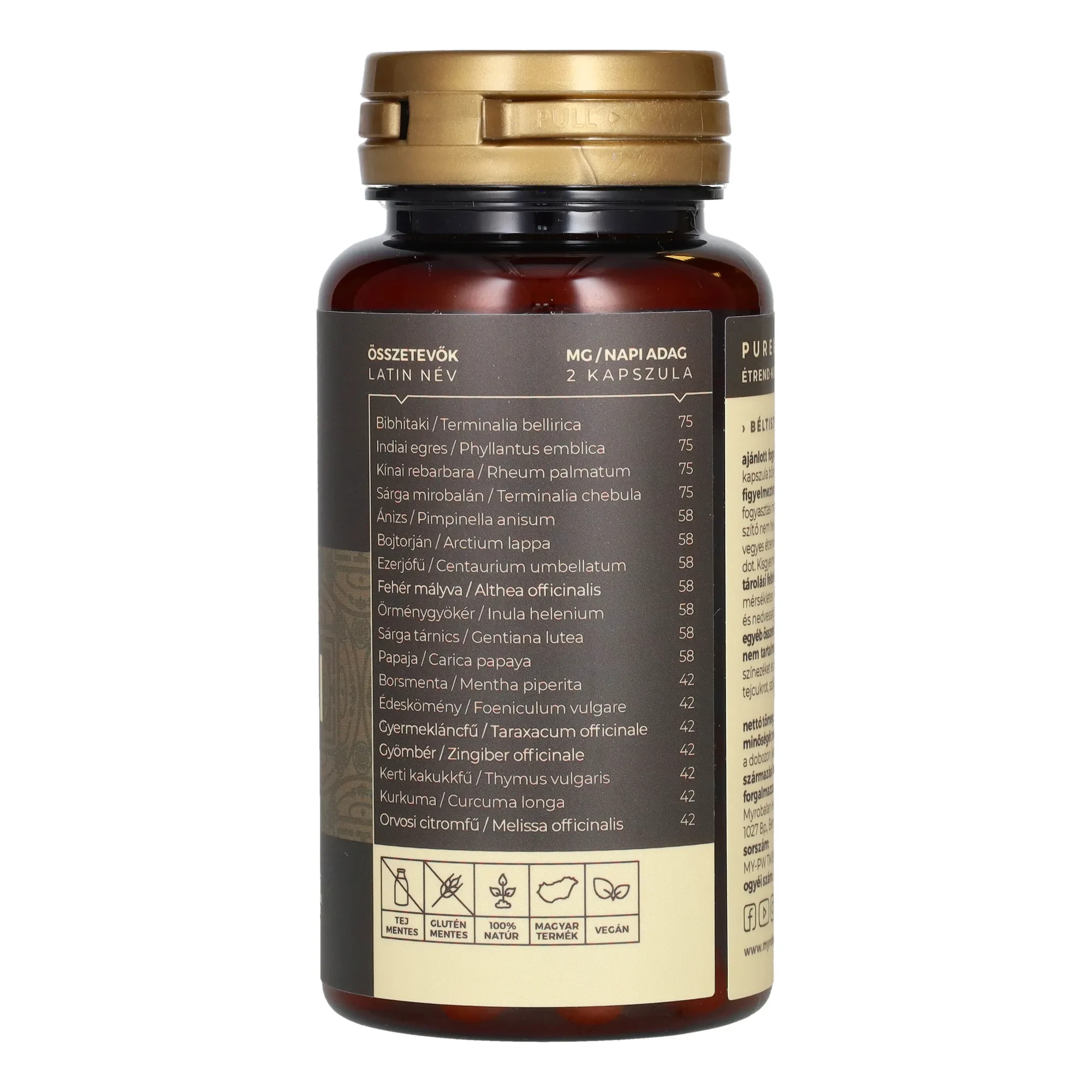 Myrobalan PureWell béltisztító gyógynövény-komplex 60db