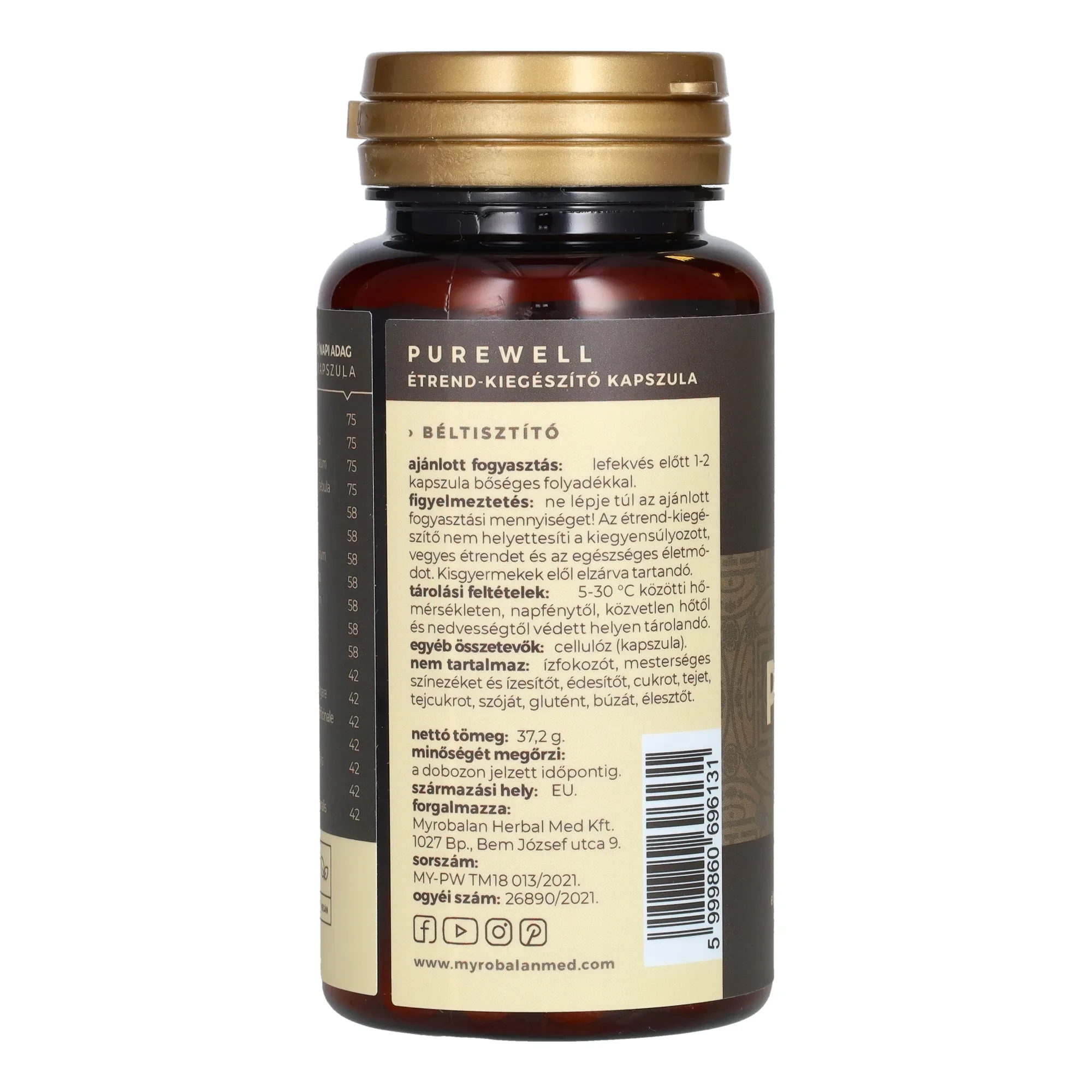 Myrobalan PureWell béltisztító gyógynövény-komplex 60db