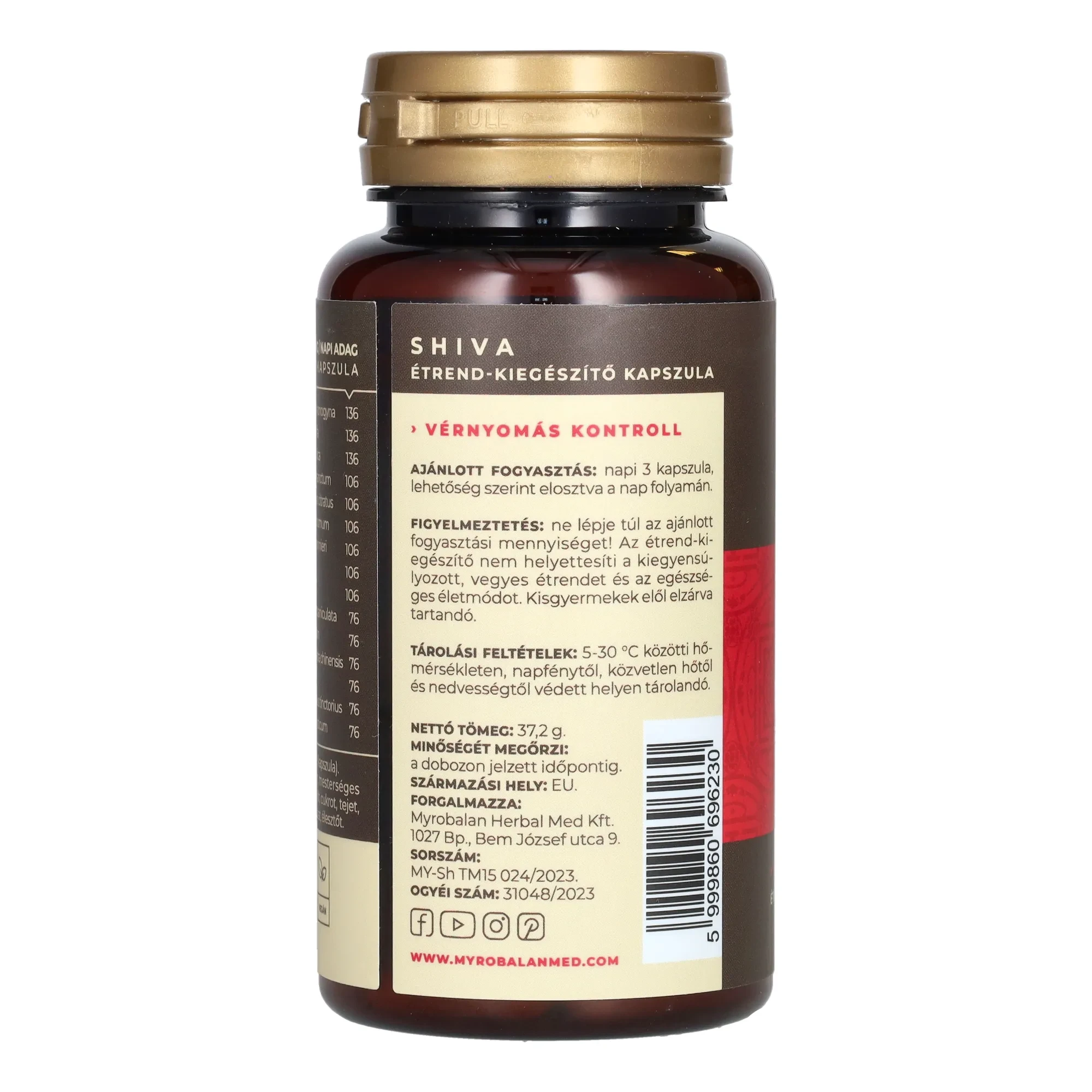 Myrobalan ShiVa vérnyomáscsökkentő gyógynövény-komplex 60db