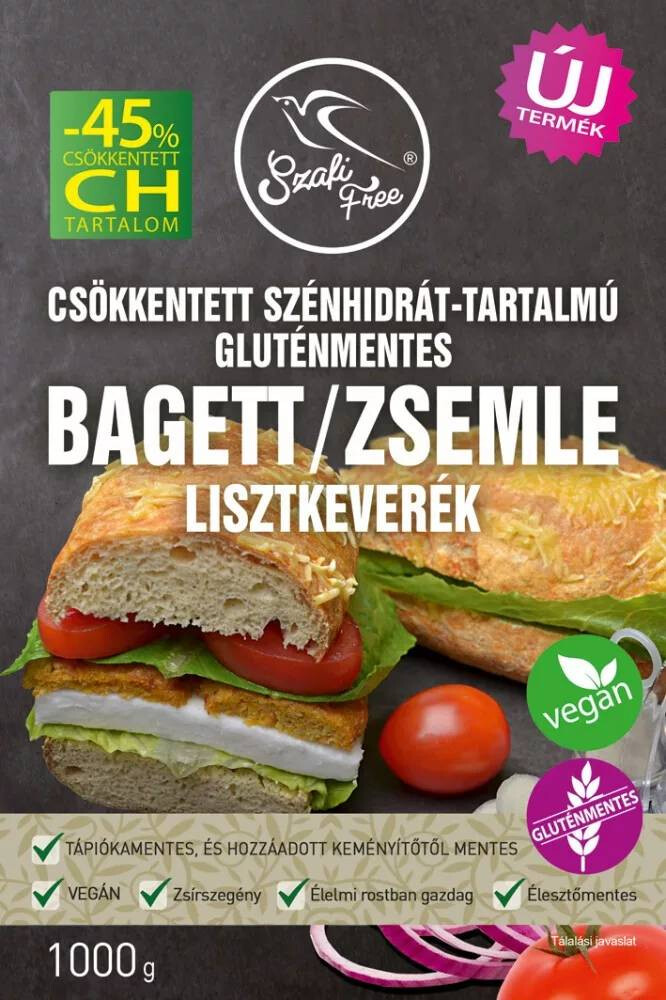 Szafi Free csökkentett szénhidrát-tartalmú bagett / zsemle lisztkeverék 1000g