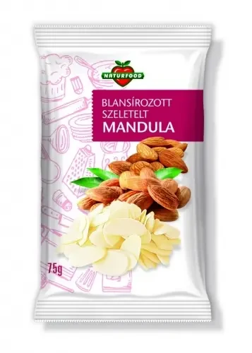 Naturfood Szeletelt mandula (blansírozott) 75g
