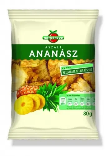 Naturfood Aszalt ananász (cukormentes) 80g