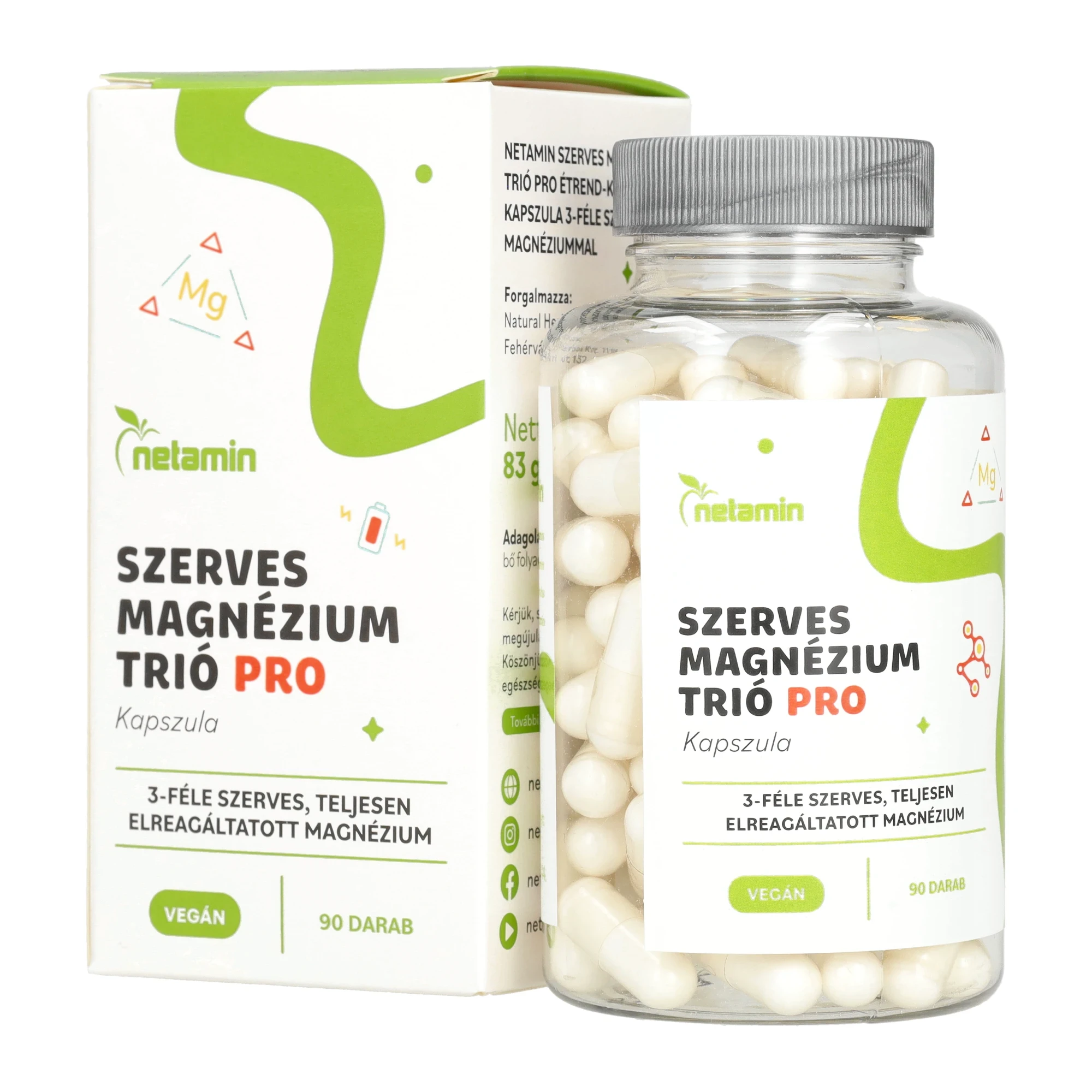 Netamin szerves Magnézium Trió PRO kapszula 90 db