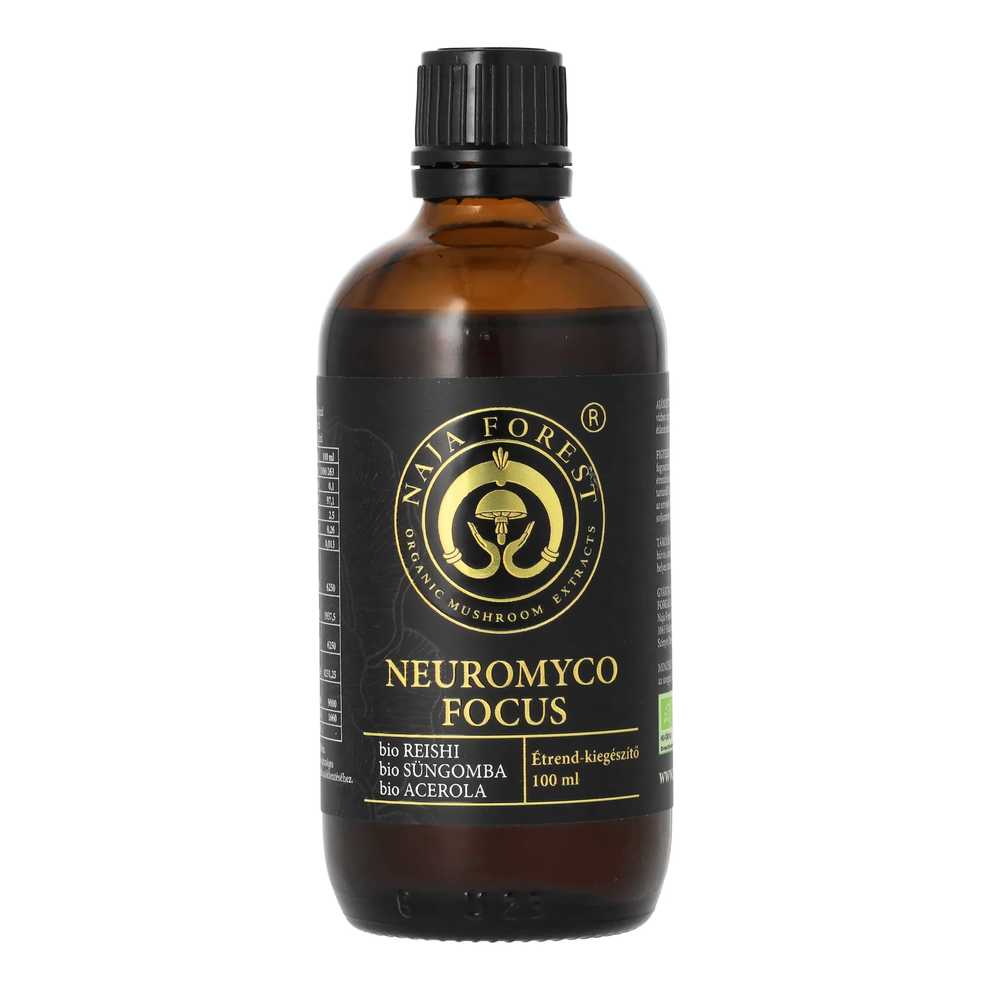 Naja Forest NeuroMyco Focus bio Reishi, bio Süngomba, bio Acerola étrend-kiegészítő 100ml