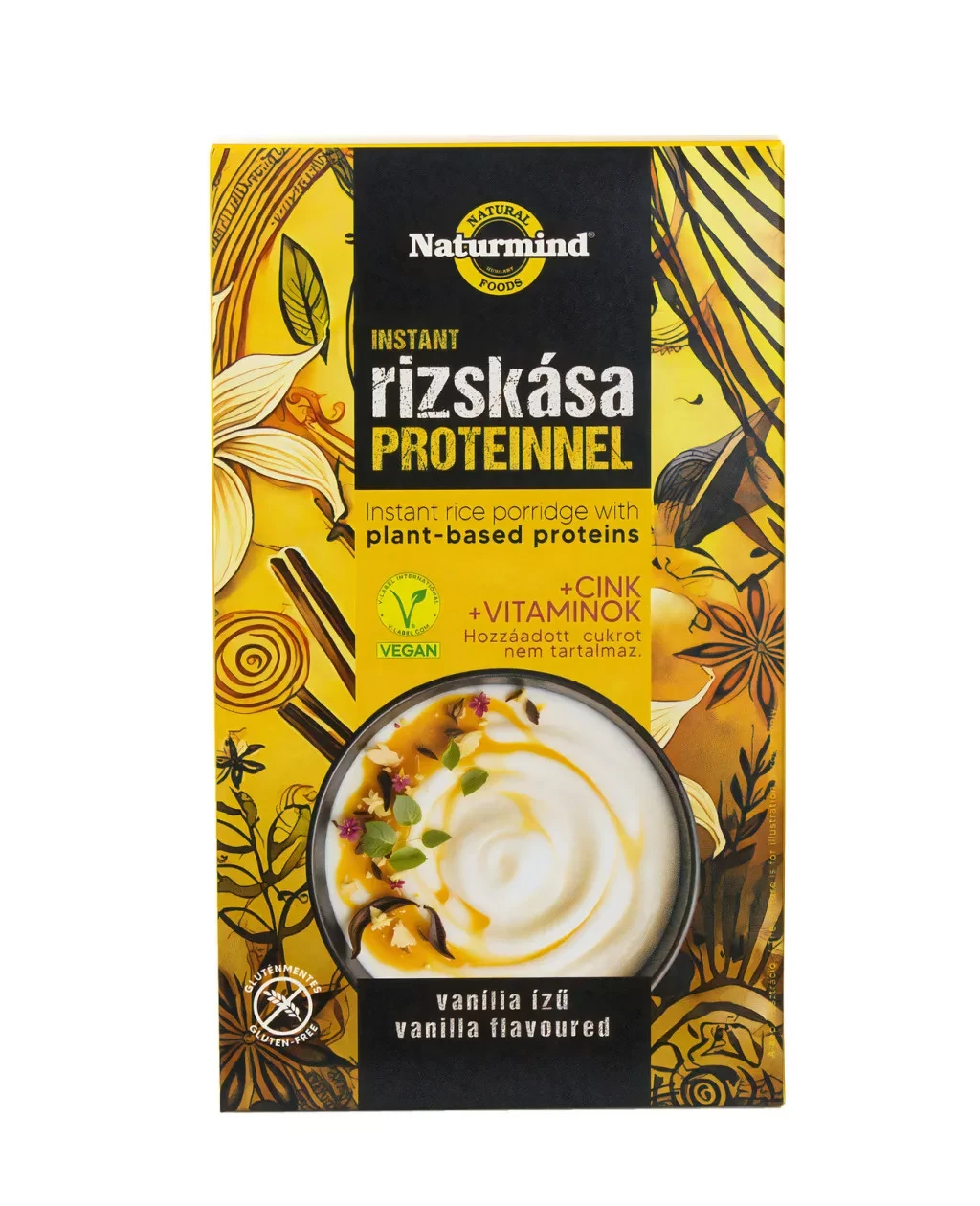 Naturmind Instant Gluténmentes Rizskása Proteinnel Vanília Ízű 200g
