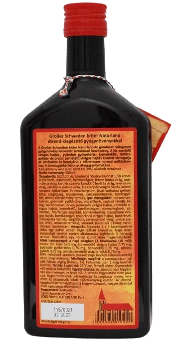 NL Nagy Svédcsepp negyven gyógynöv. 0,5L 1%