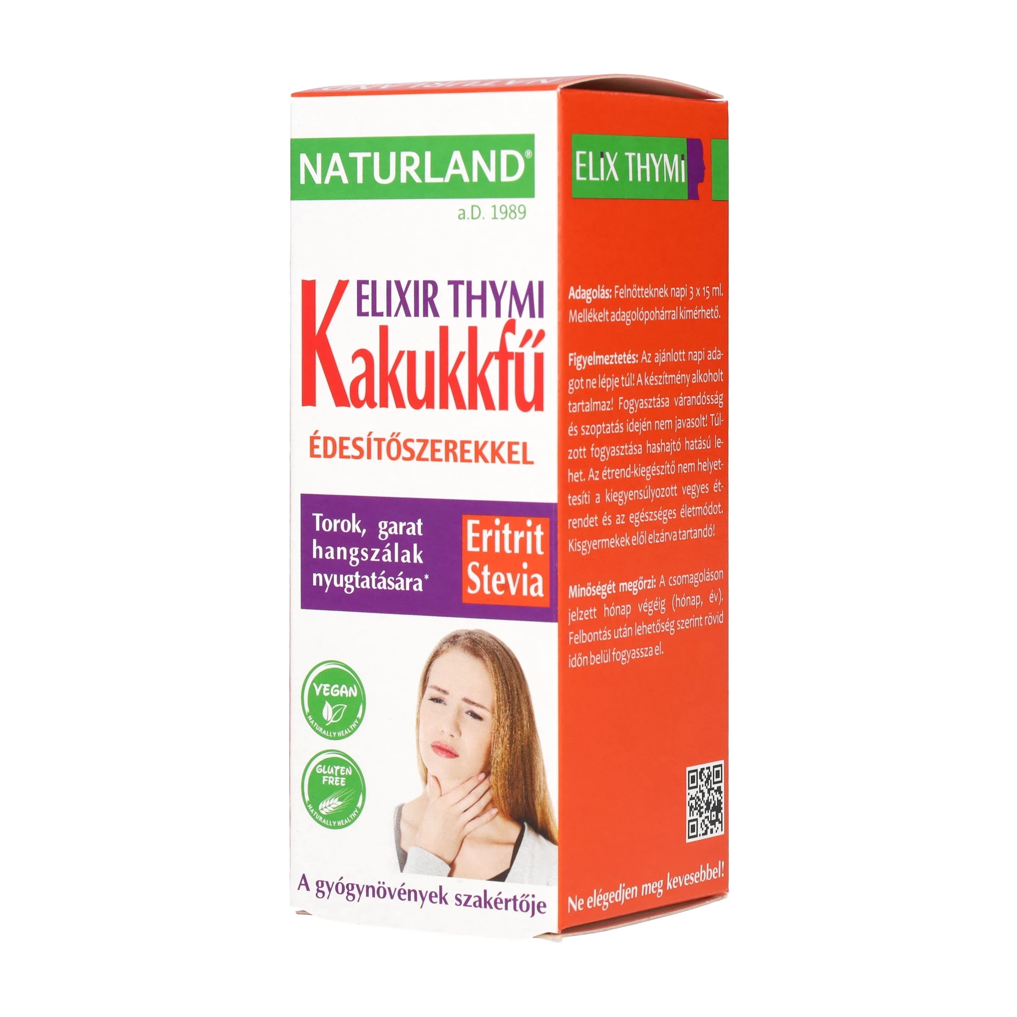 Naturland Elixir Thymi Kakukkfű Szirup Édesítőszerekkel 150ml