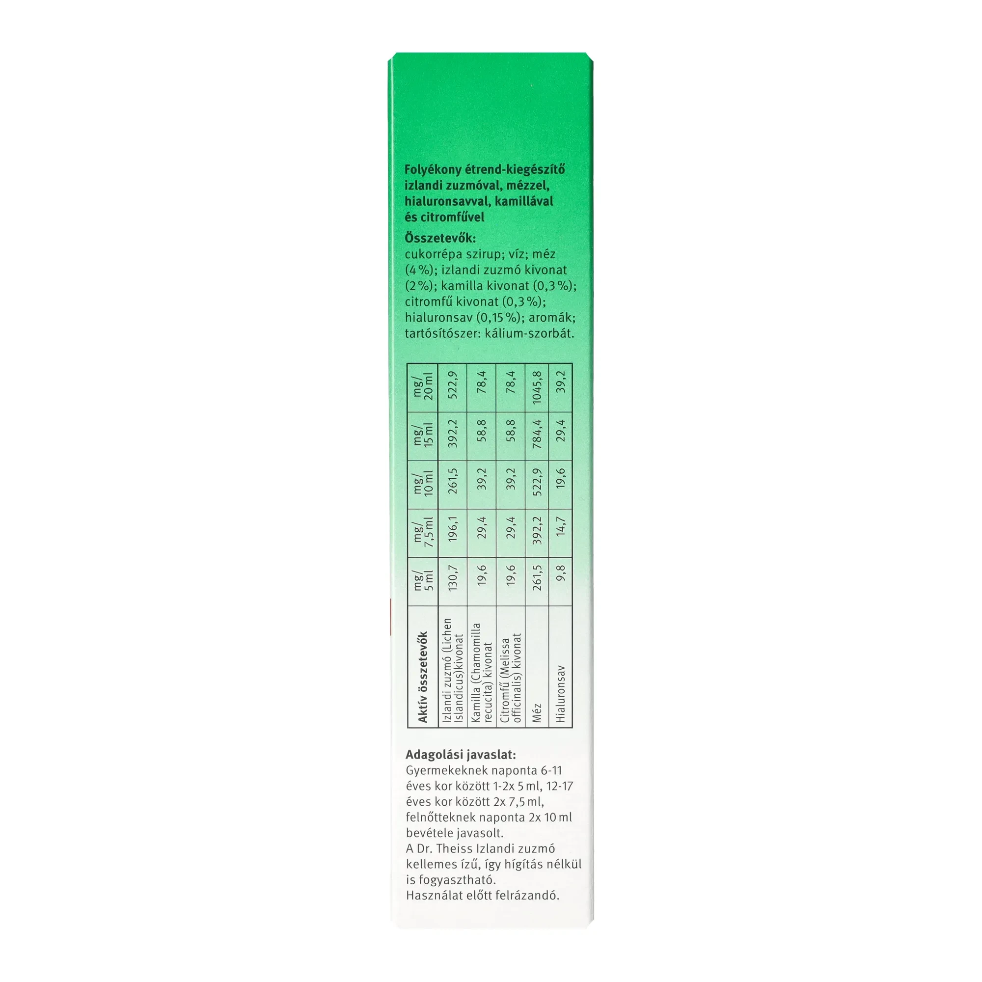 Dr. Theiss Izlandi zuzmó Folyékony étrend-kiegészítő 250 ml