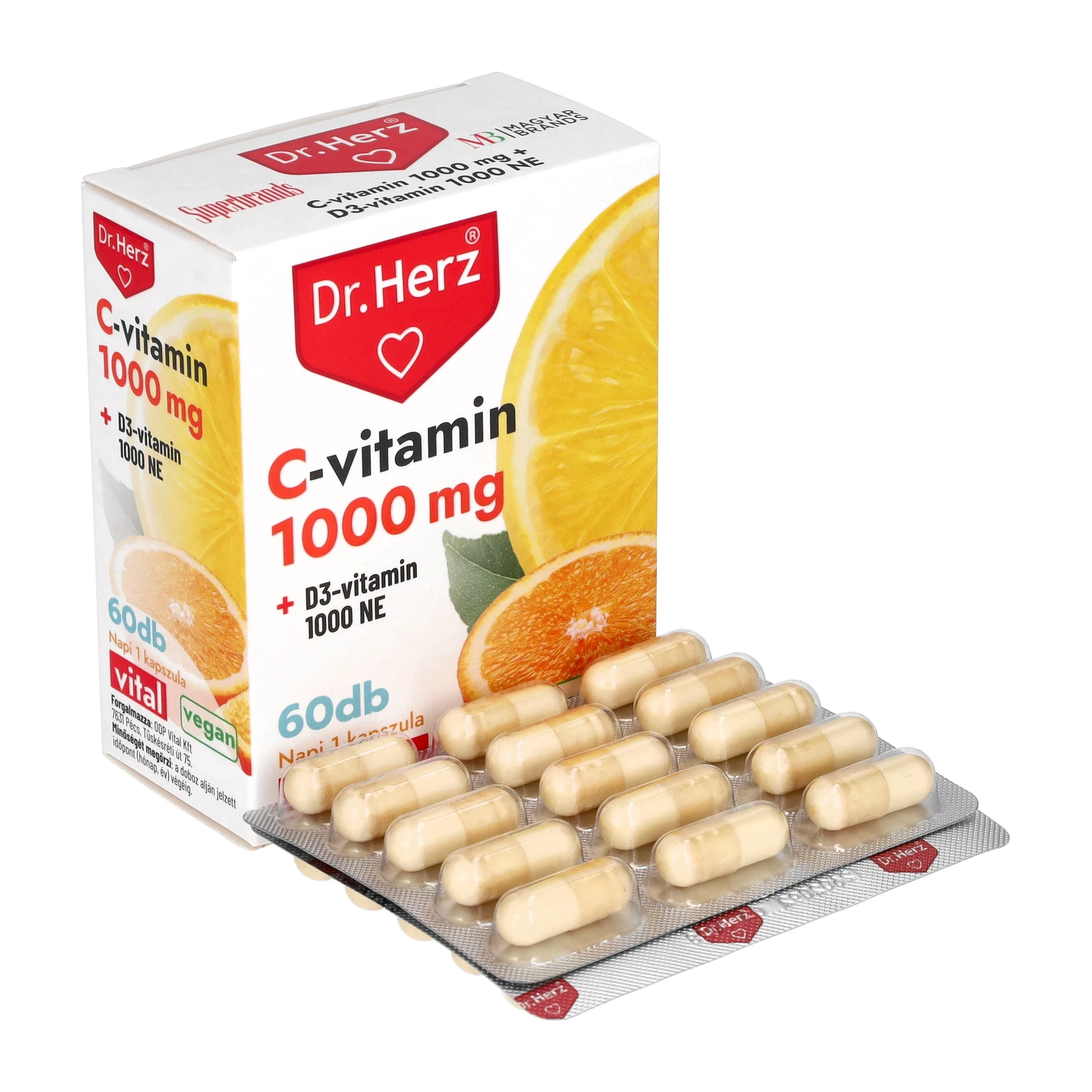 Dr. Herz C vitamin 1000 mg + D3-vitamin 1000NE 60db