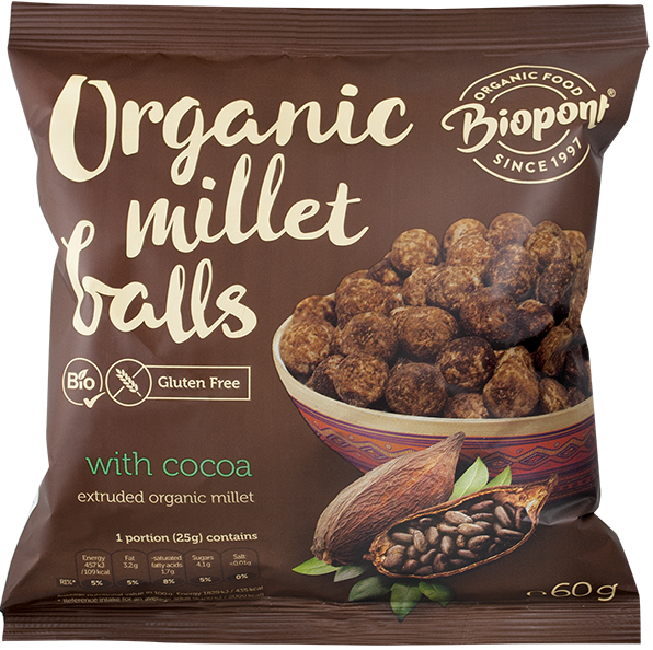 Extrudált kölesgolyó kakaós 60g