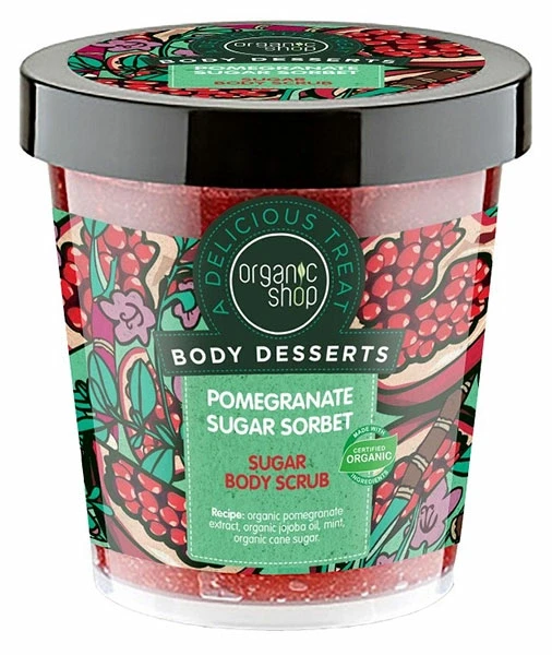 Organic Shop Cukros gránátalma testradír 450 ml