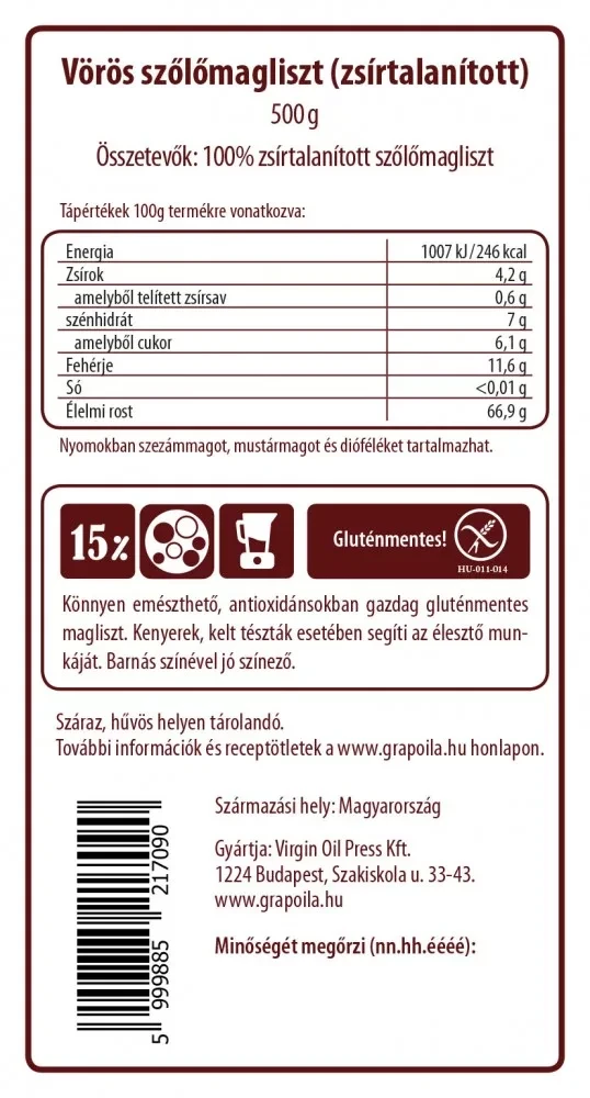 Grapoila Szőlőmagliszt 500 g