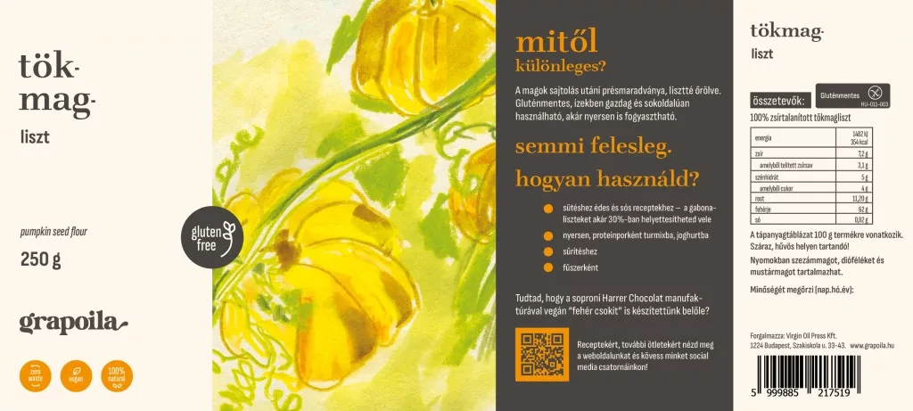 Grapoila Tökmagliszt 250 g