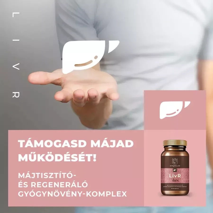 Myrobalan LivR májtisztító- és regeneráló gyógynövény-komplex 2x60db