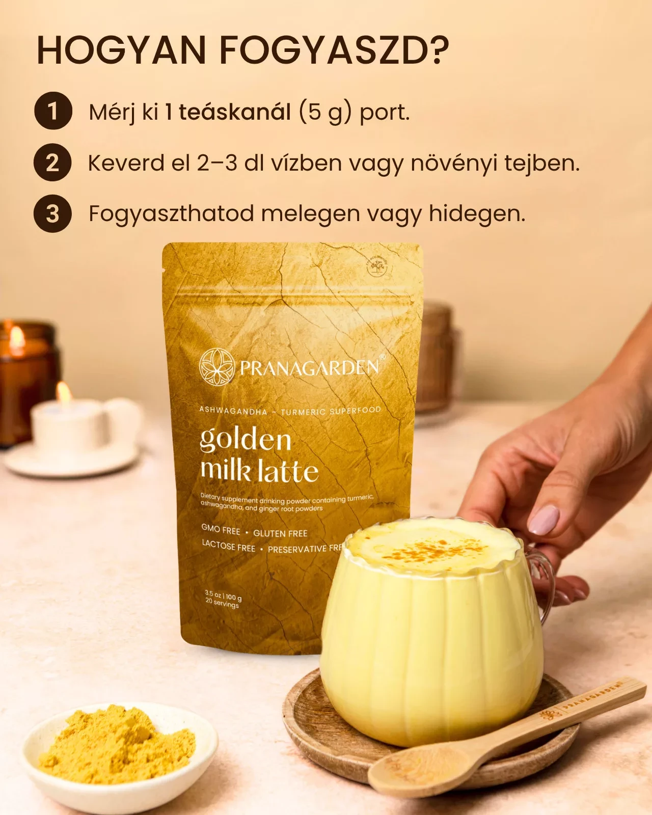Pranagarden Aranytej Ashwagandha Latte Italpor 100g