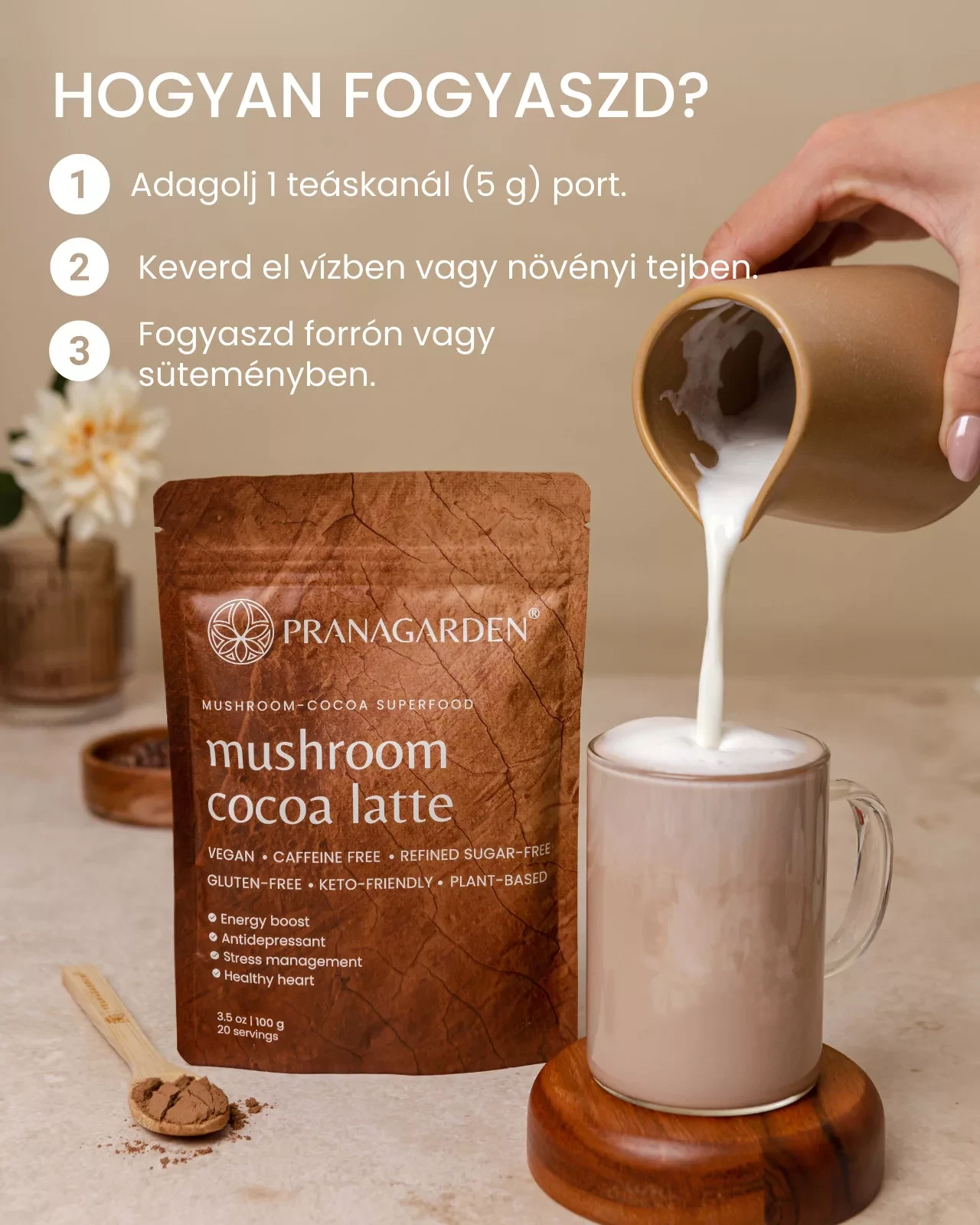 Pranagarden Gyógygomba latte italpor 100 g