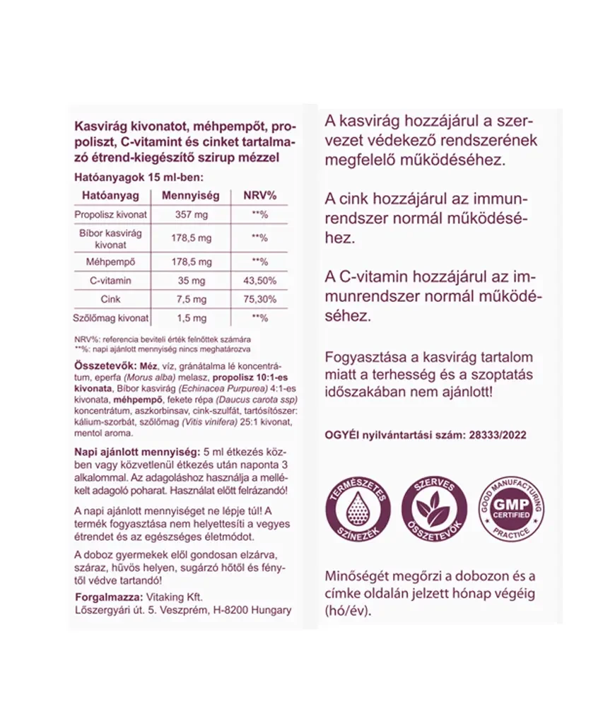 Vitaking Propolisz szirup 100ml