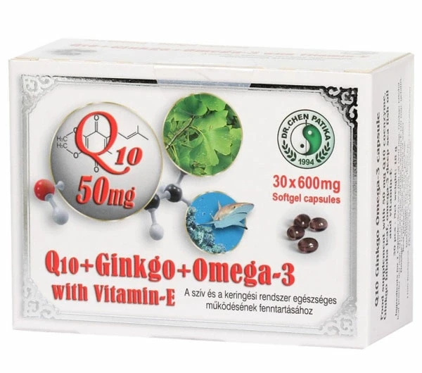 Q10 50mg Ginkgo Omega-3 kapszula 30 db (Dr.Chen)