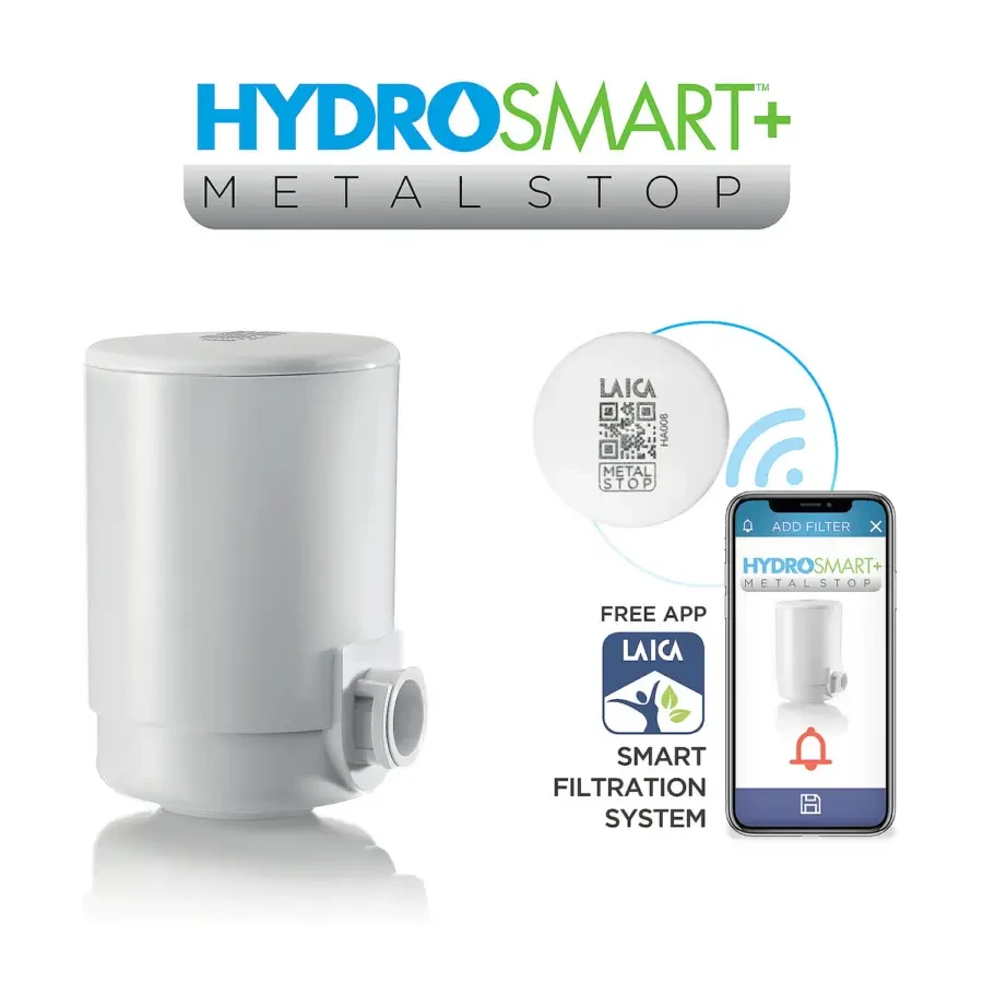 LAICA Genova HYDROSMART rendszerű csapra szerelhető mikroplasztik-stop vízszűrő 900L/3hó