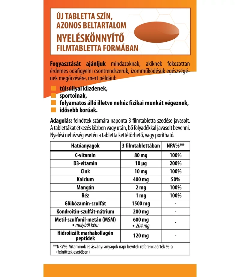 BioCo Porc&Izom csont komplex tabletta kondroitinnel 120db