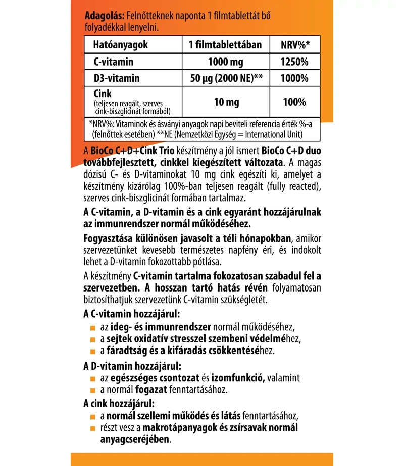 BioCo C+D+Cink Trio 100db