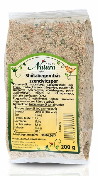 Shiitake gombás szendvicspor 200g (Dénes Natura)