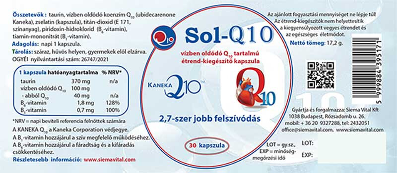 Sol-Q10 vízben diszpergálódó Q10 30db