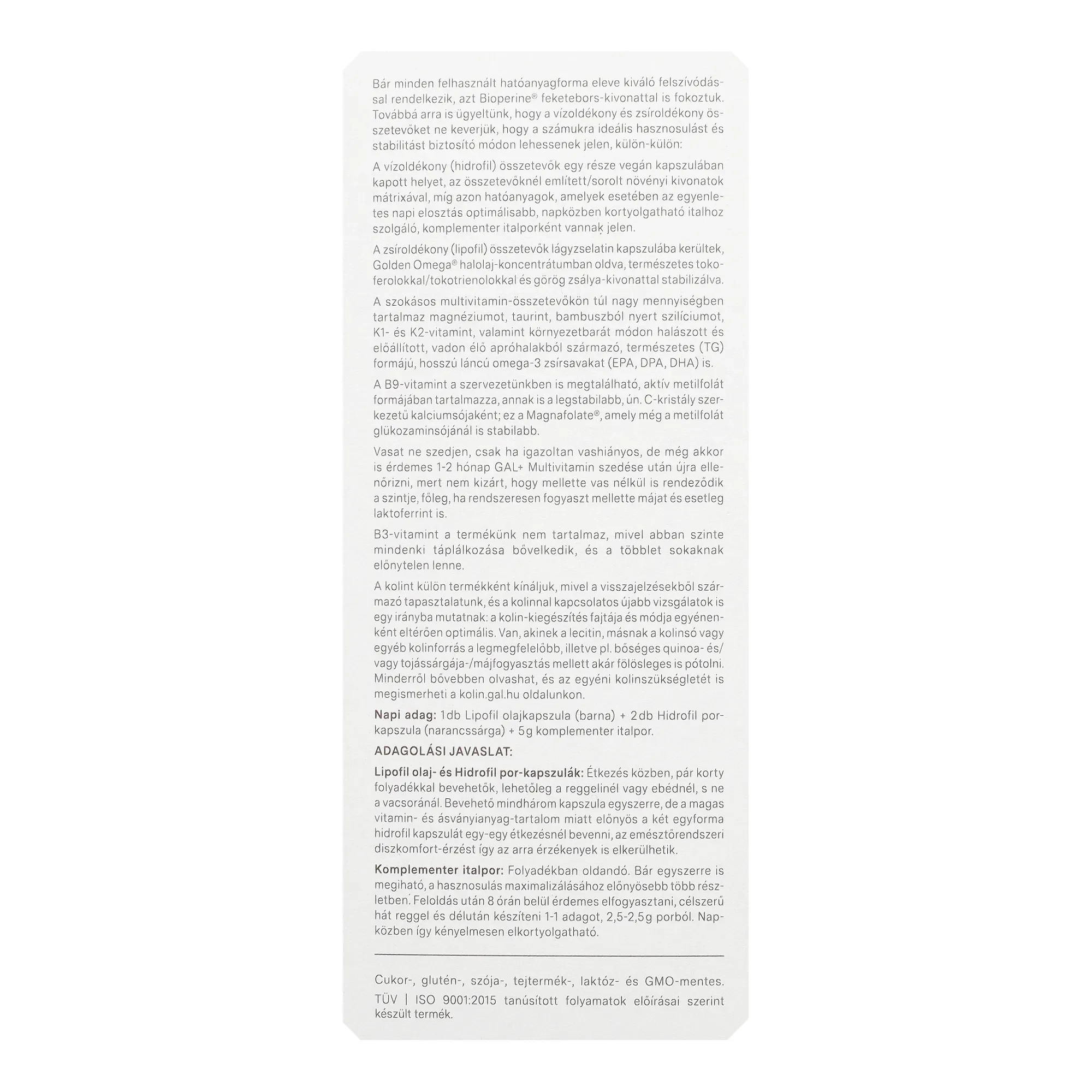 GAL+ Multivitamin 30 adag Új formula