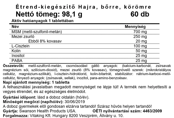 SW Hair-Skin-Nails 60db