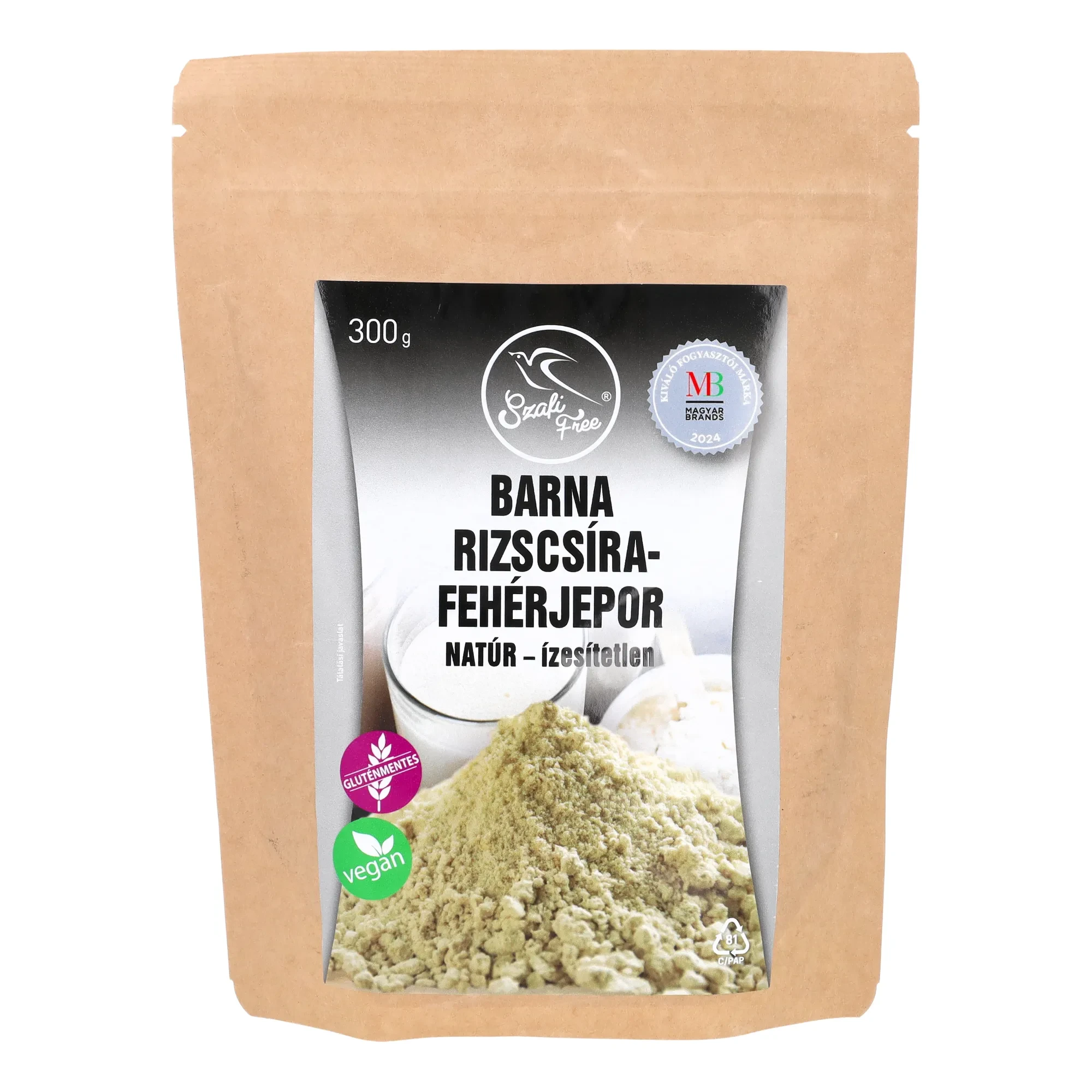 Szafi Free Barna rizscsíra-fehérjepor natúr- ízesítetlen (gluténmentes, vegán) 300g
