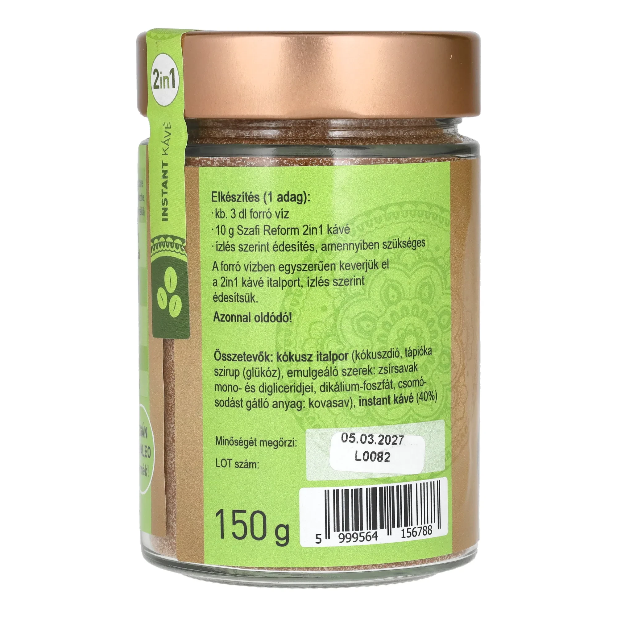 Szafi Reform 2in1 kávé (gluténmentes) 150g