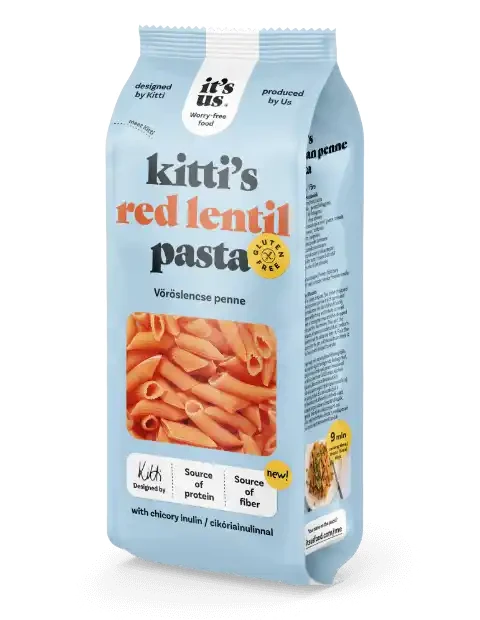 It's Us Kitti's Gluténmentes Vöröslencse Száraztészta Penne 200 g