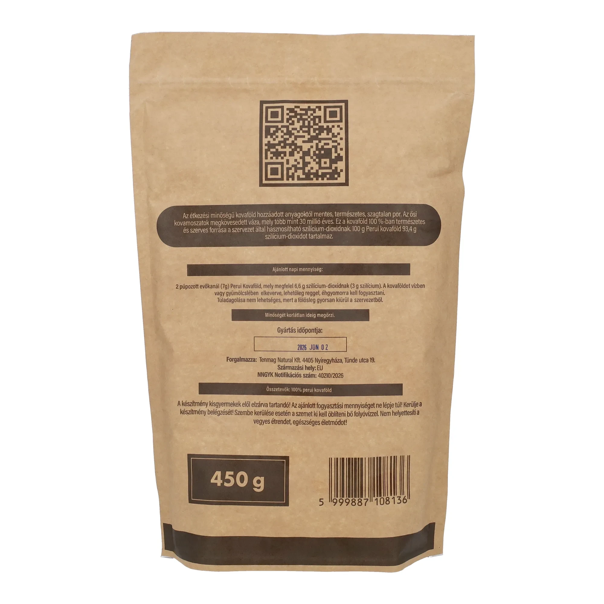Tenmag Perui Kovaföld 450g