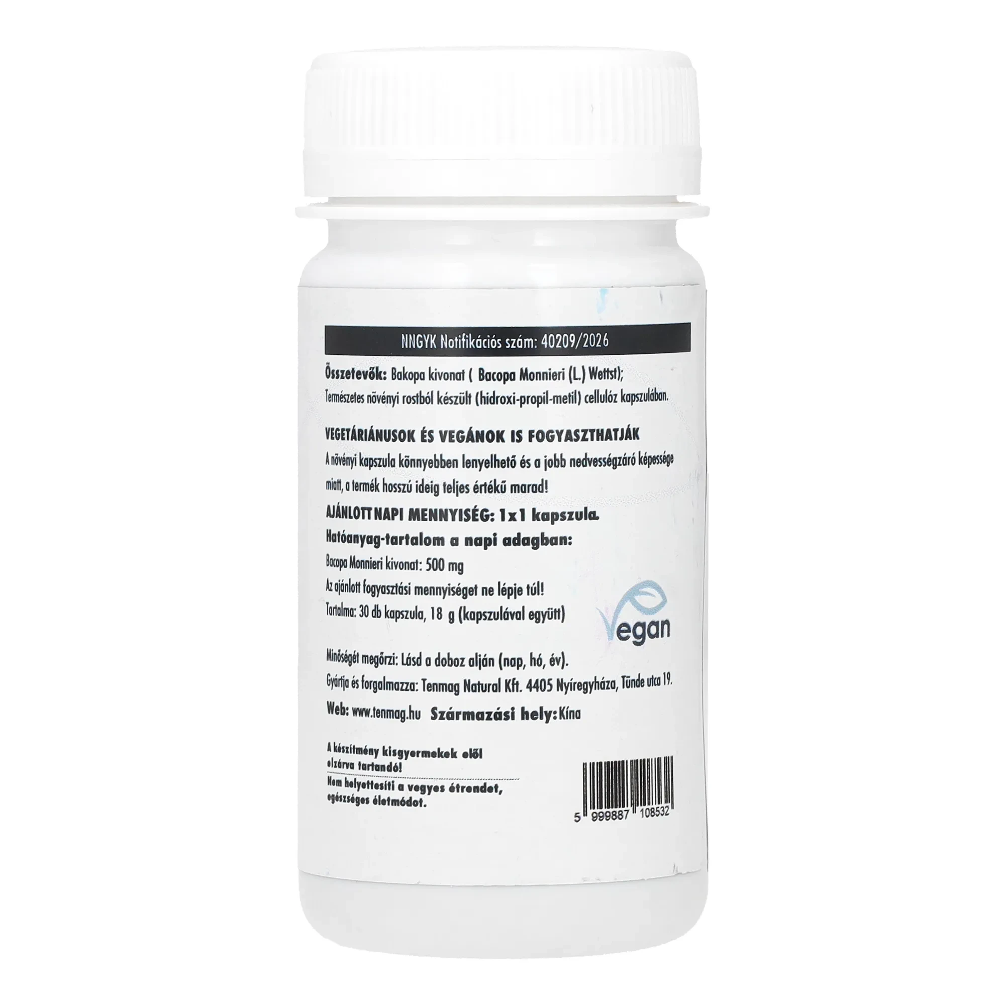 Tenmag Bakopa Kivonat 500mg 30db