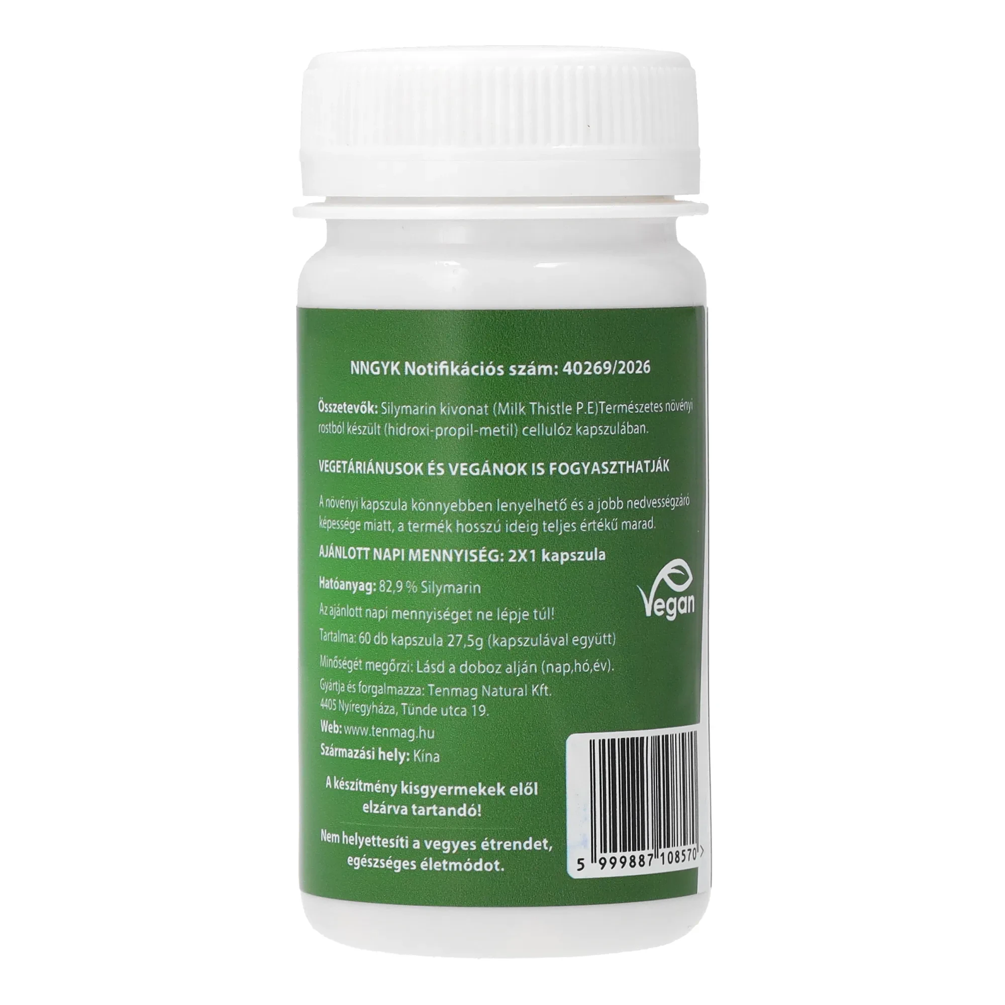 Tenmag Silymarin Forte Máriatövis Mag Kivonat 350mg 60db