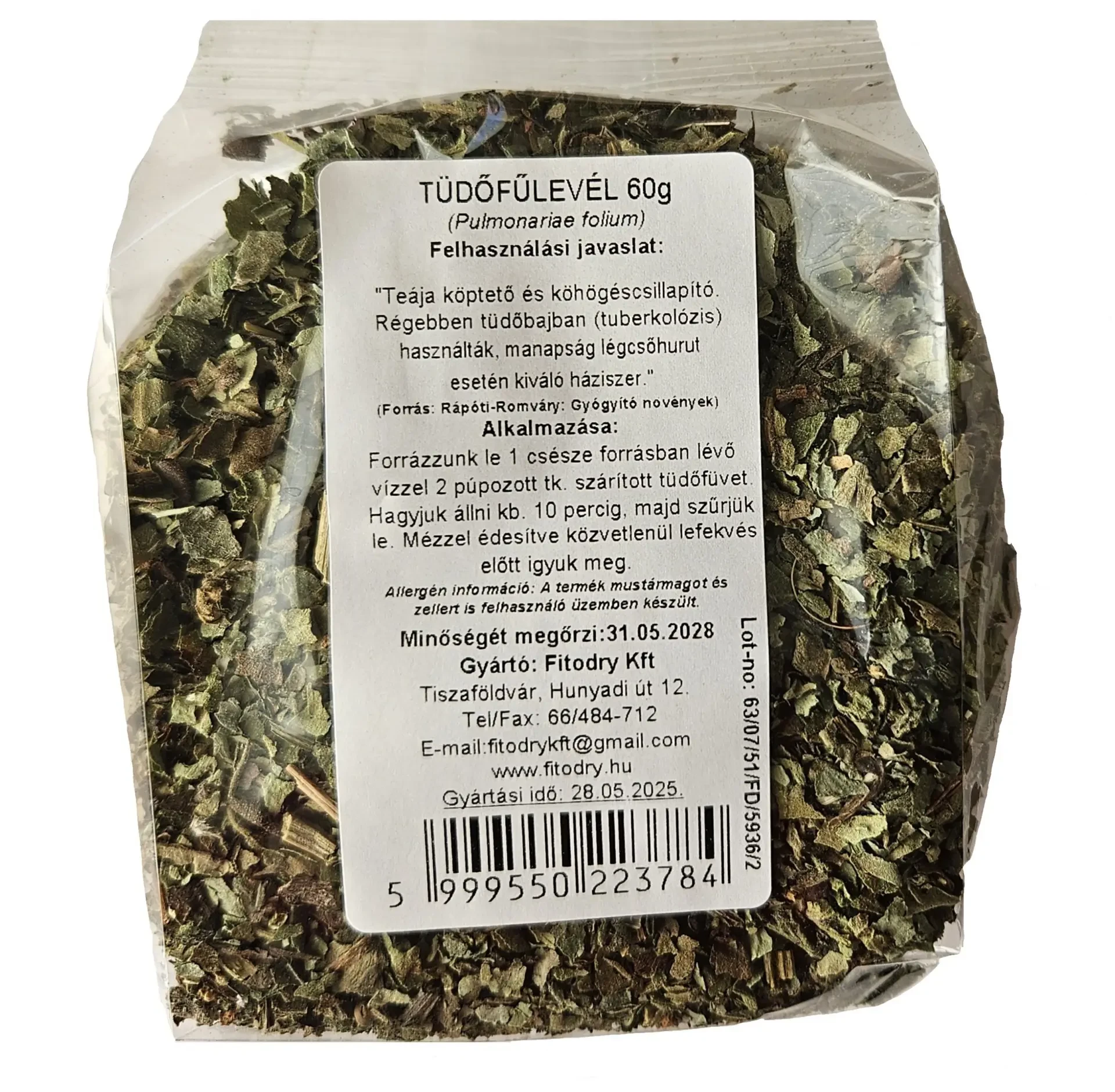 Fitodry Tüdőfűlevél Tea 60 g