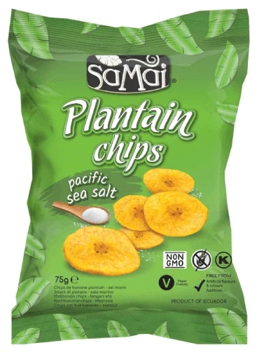 Plantain (főzőbanán) chips tengeri sós 75g SAMAI