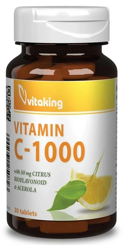 Vitaking C-1000mg Vitamin Bioflavonoid, Csipke., Acerola 30 db
