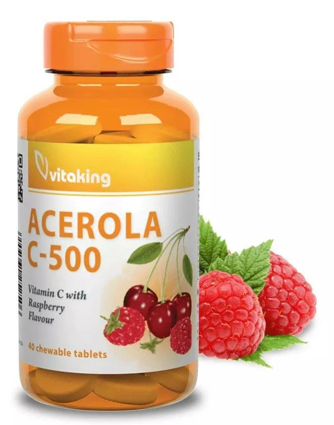 Vitaking Acerola C-500 rágótabletta 40 db édesítővel