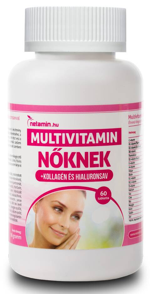 Netamin Multivitamin Nőknek kollagénnel és hialuronsavval 60db